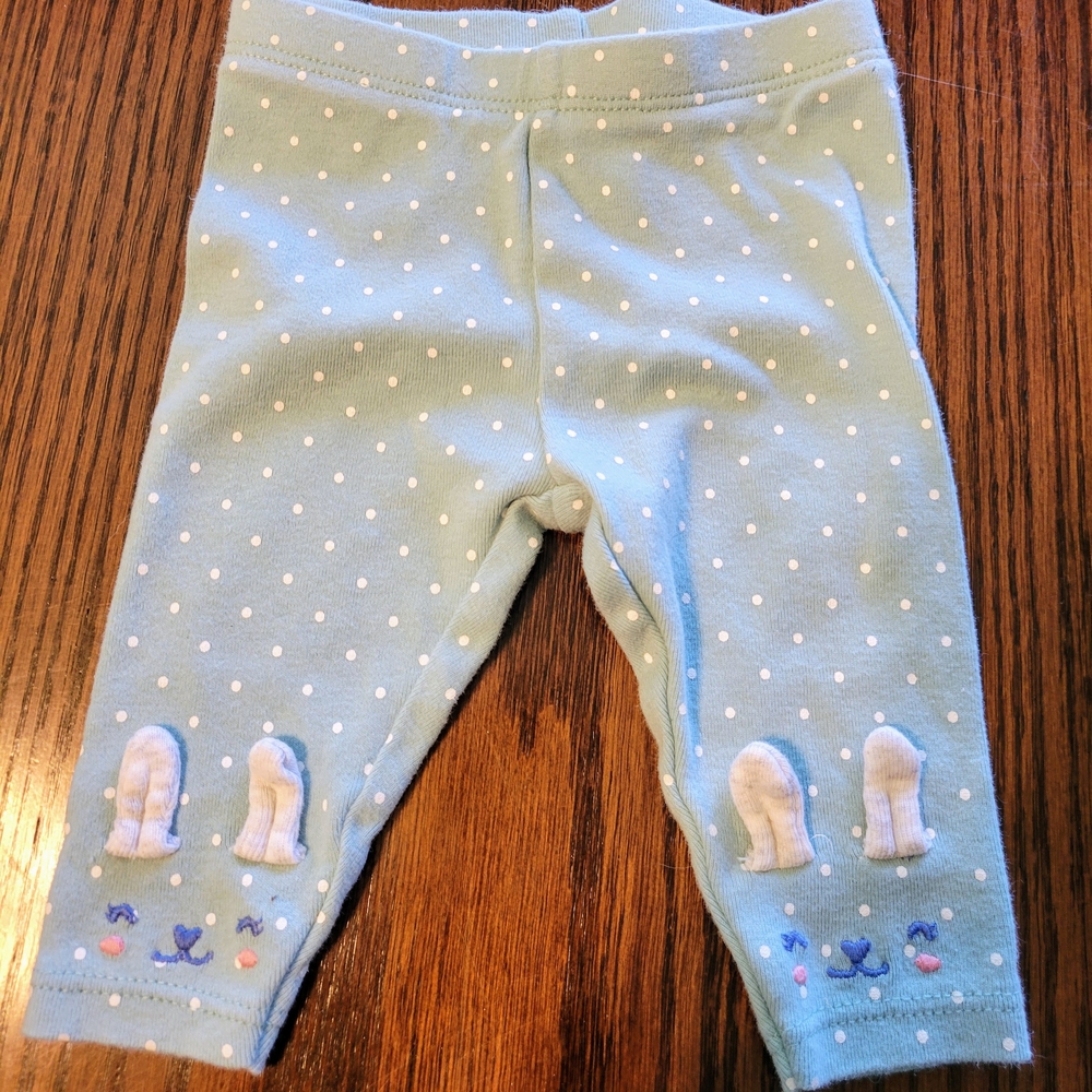 Carter's Light Blue Baby Leggings with White Dots
